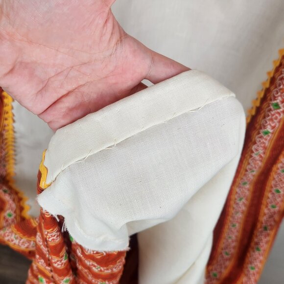 Vintage 70s Prairie Boho Striped Maxi Dress size S? - Picture 9 of 12